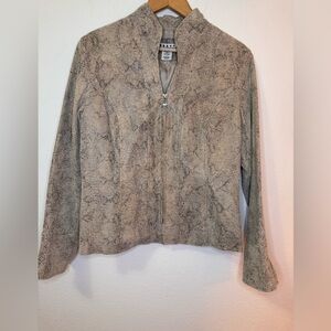 Genuine Leather Large Snake Print Jacket
